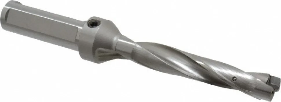 Replaceable-Tip Drill: 20.64 to 21.14 mm Dia, 110 mm Max Depth, 25.4 mm Weldon Flat Shank