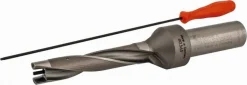 Replaceable-Tip Drill: 14.3 to 14.5 mm Dia, 71.44 mm Max Depth, 19.05 mm Weldon Flat Shank