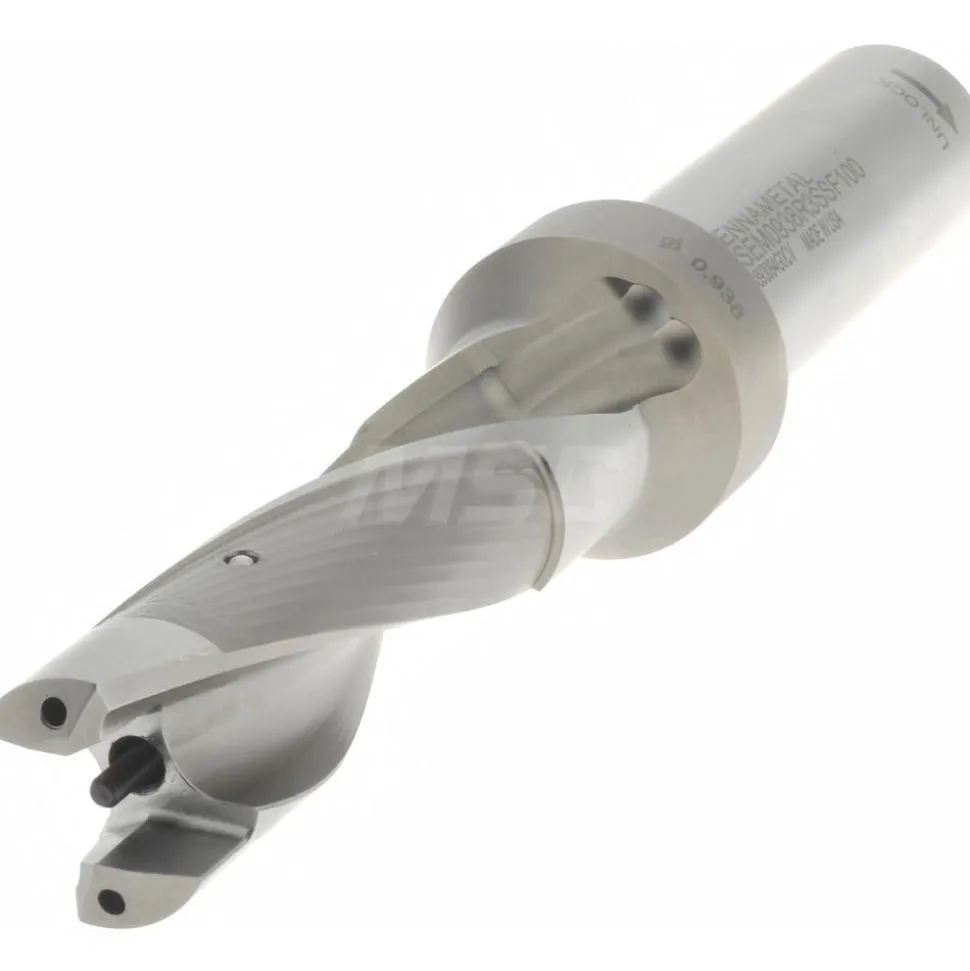 Replaceable-Tip Drill: 23.81 to 24 mm Dia, 72 mm Max Depth, 25.4 mm Weldon Flat Shank