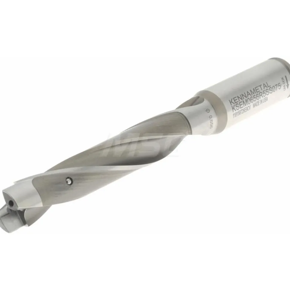Replaceable-Tip Drill: 16.67 to 17.17 mm Dia, 90 mm Max Depth, 19.05 mm Straight-Cylindrical Shank
