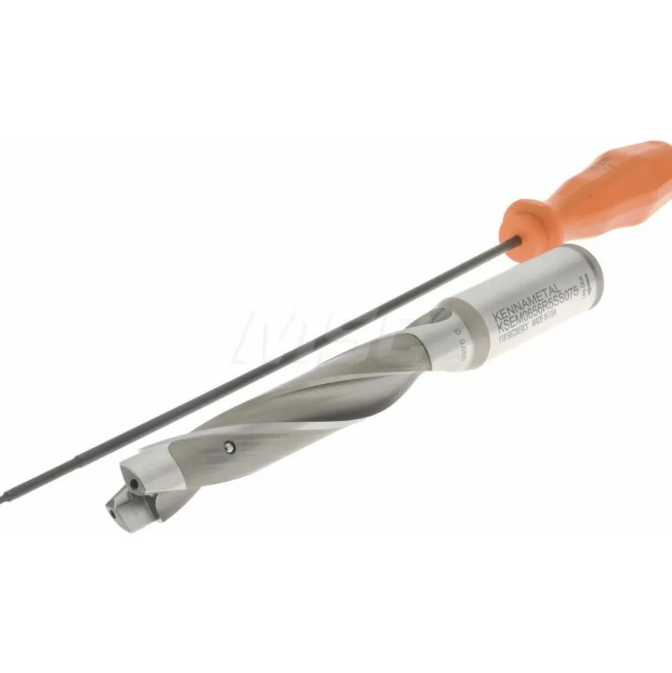 Replaceable-Tip Drill: 16.67 to 17.17 mm Dia, 90 mm Max Depth, 19.05 mm Straight-Cylindrical Shank