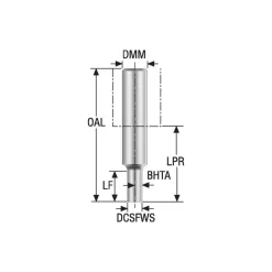 Replaceable Tip Milling Shank: Series Minimaster, 0.276" Projection, 3/8" 90 ° High-Speed Shank
