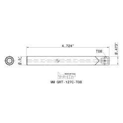 Replaceable Tip Milling Shank: Series Multimaster, 1/2" Straight Shank