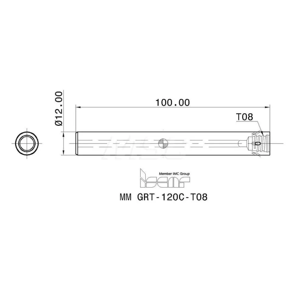 Replaceable Tip Milling Shank: Series Multimaster, 12 mm Straight Shank