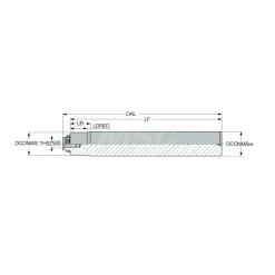 Replaceable Tip Milling Shank: Series T-Slot, 0.91" Projection, 3/4" Stepped Shank