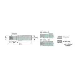 Replaceable Tip Milling Shank: Series Multimaster, 2-1/2" Projection, 1/2" 90 ° Stepped Shank