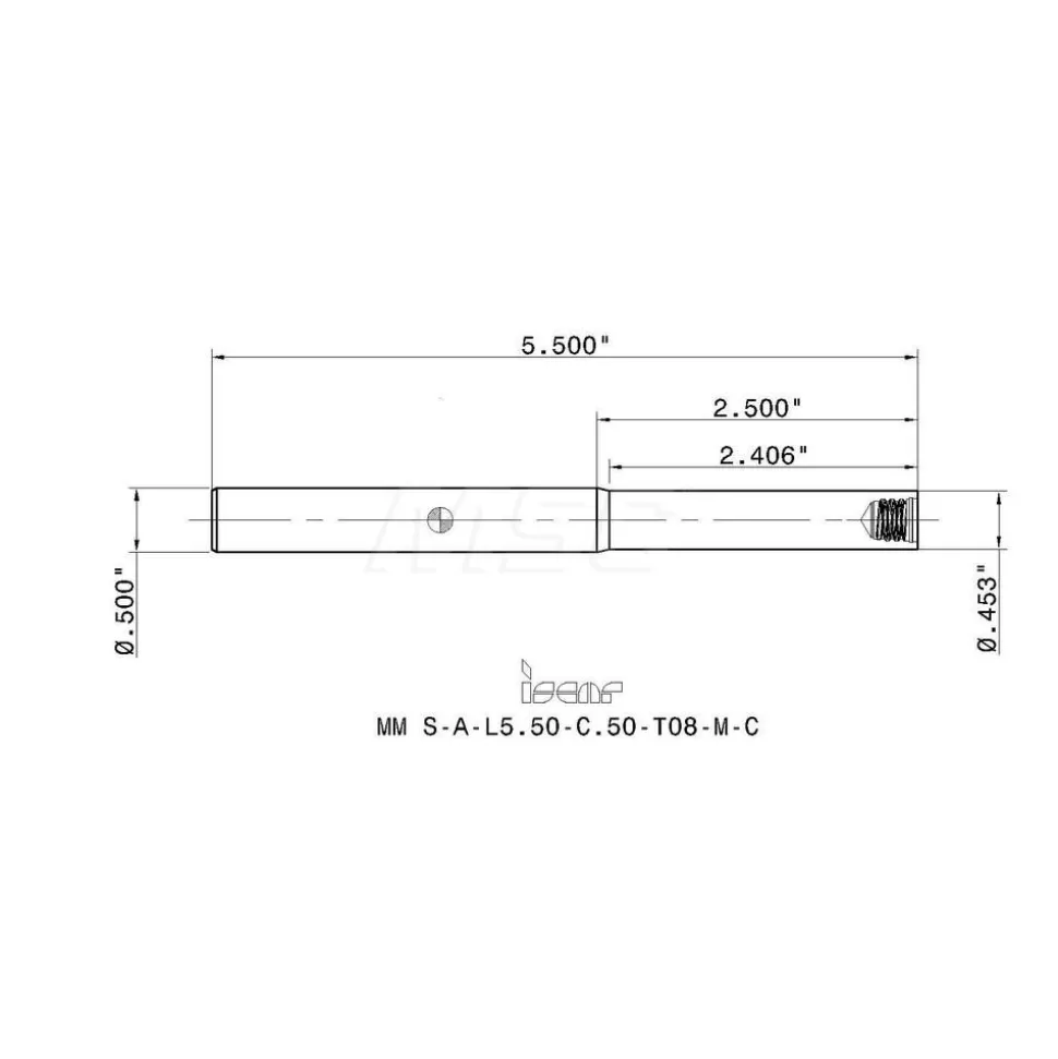 Replaceable Tip Milling Shank: Series Multimaster, 2-1/2" Projection, 1/2" 90 ° Stepped Shank