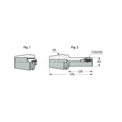 Replaceable Tip Milling Shank: Series Multimaster, 50 mm Projection
