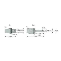 Replaceable Tip Milling Shank: Series Multimaster, 4 mm Projection