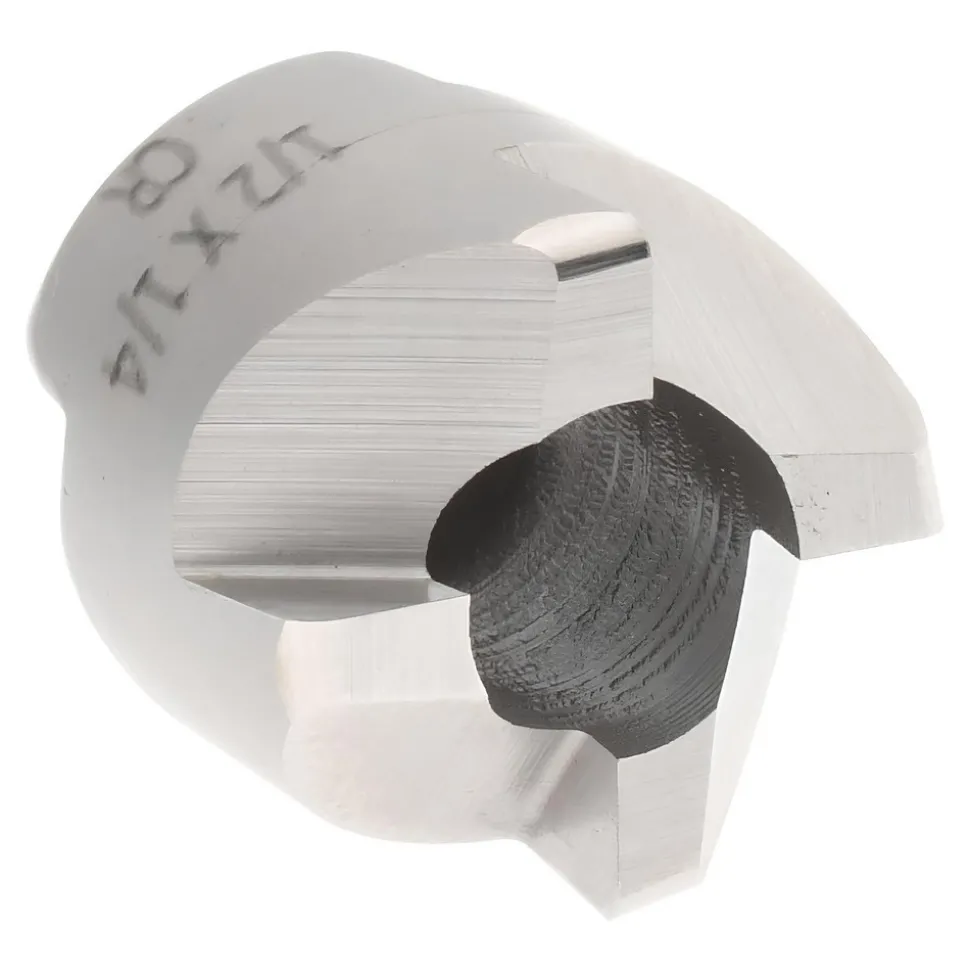 Reverse Counterbore: 1/2" Dia, 1/4" Pilot Hole, 4 Flutes, High Speed Steel