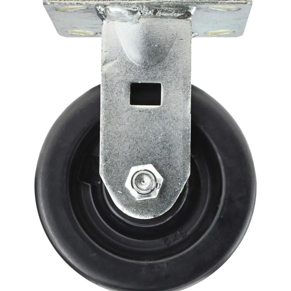Rigid Top Plate Caster: Phenolic, 5" Wheel Dia, 2" Wheel Width, 1,000 lb Capacity, 6-1/2" OAH