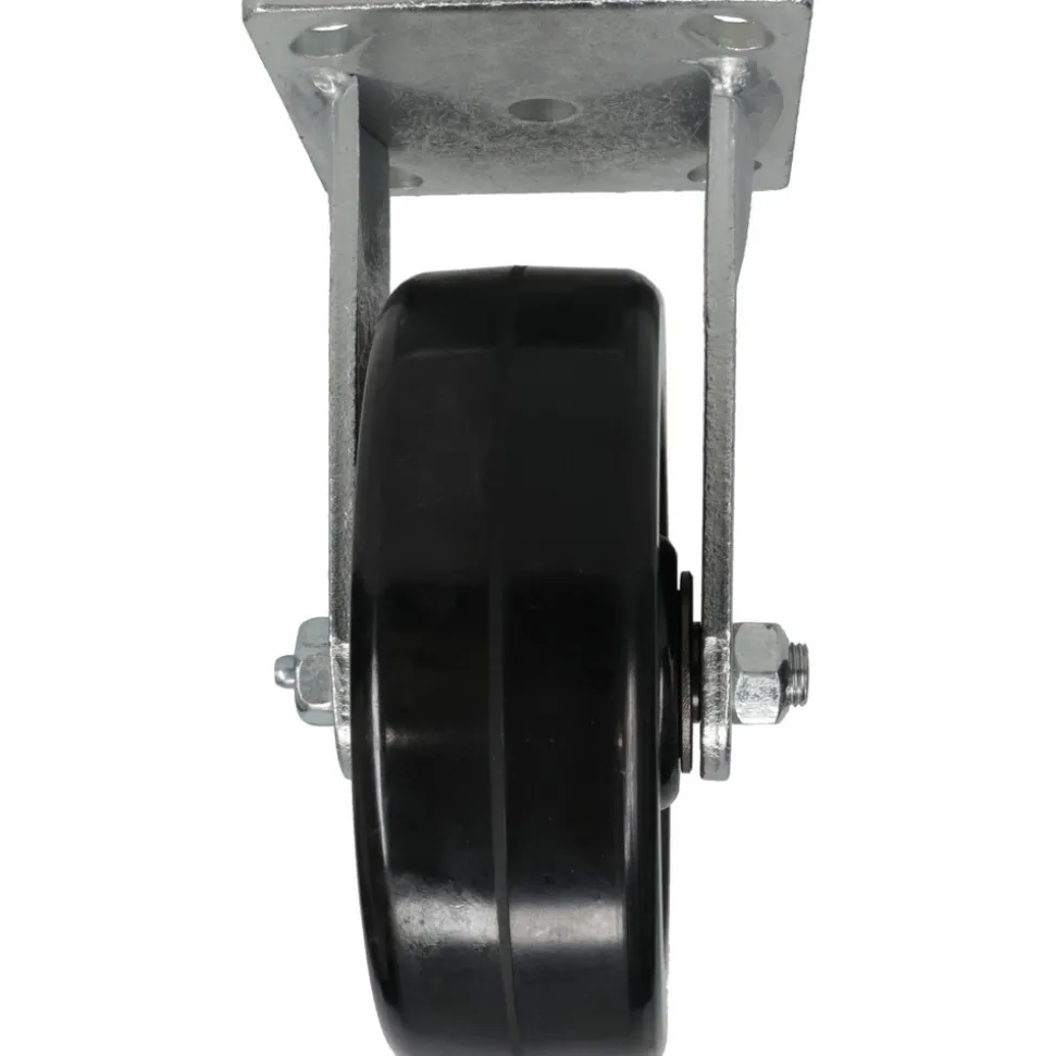 Rigid Top Plate Caster: Phenolic, 6" Wheel Dia, 2" Wheel Width, 1,200 lb Capacity, 7-1/2" OAH