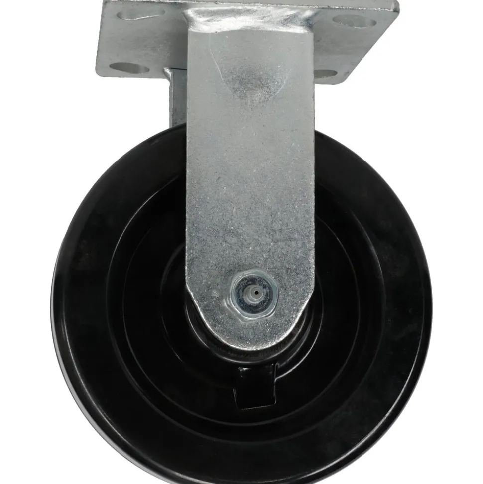 Rigid Top Plate Caster: Phenolic, 6" Wheel Dia, 2" Wheel Width, 1,200 lb Capacity, 7-1/2" OAH