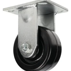 Rigid Top Plate Caster: Phenolic, 4" Wheel Dia, 2" Wheel Width, 800 lb Capacity, 5-5/8" OAH