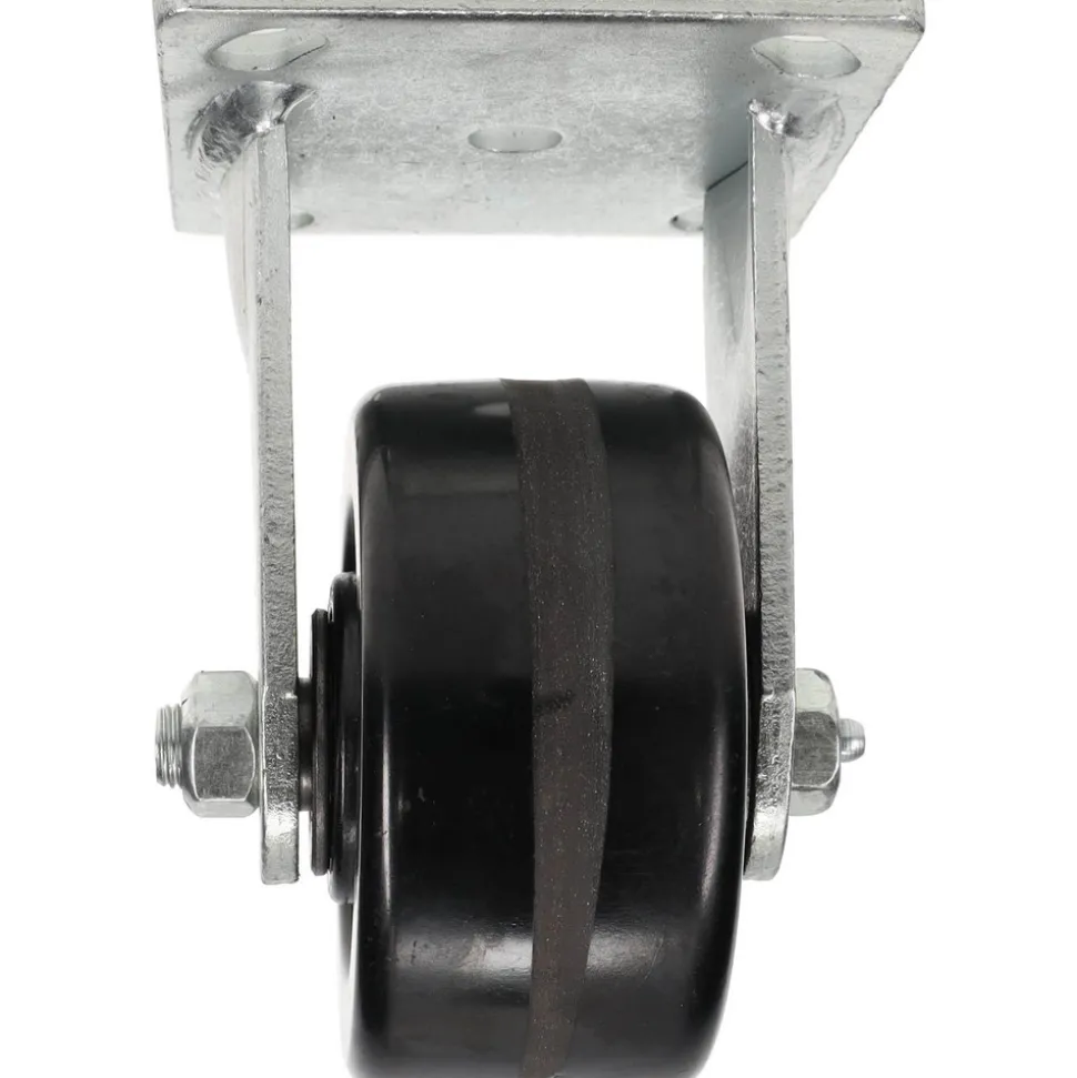 Rigid Top Plate Caster: Phenolic, 4" Wheel Dia, 2" Wheel Width, 800 lb Capacity, 5-5/8" OAH