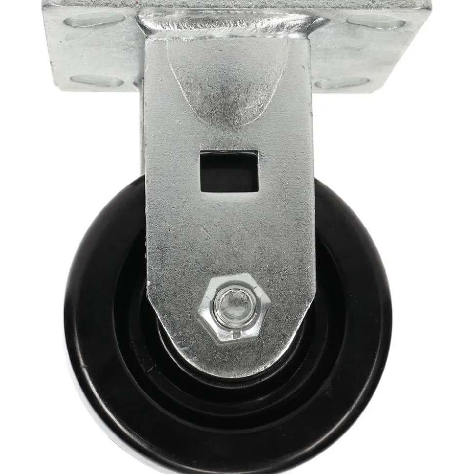 Rigid Top Plate Caster: Phenolic, 4" Wheel Dia, 2" Wheel Width, 800 lb Capacity, 5-5/8" OAH