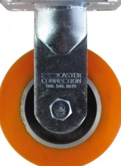Rigid Top Plate Caster: Polyurethane on Aluminum, 5" Wheel Dia, 2" Wheel Width, 750 lb Capacity, 6-1/2" OAH