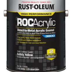 ROCAcrylic 3800 Direct-to-Metal Acrylic Enamel, Safety Yellow, Gloss, 1 Gallon