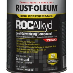 ROCAlkyd 7000 Cold Galvanizing Compound, Gray, Flat, 1 Quart
