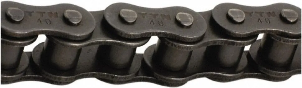 Roller Chain: 1/2" Pitch, 40 Trade, 10' Long, 1 Strand