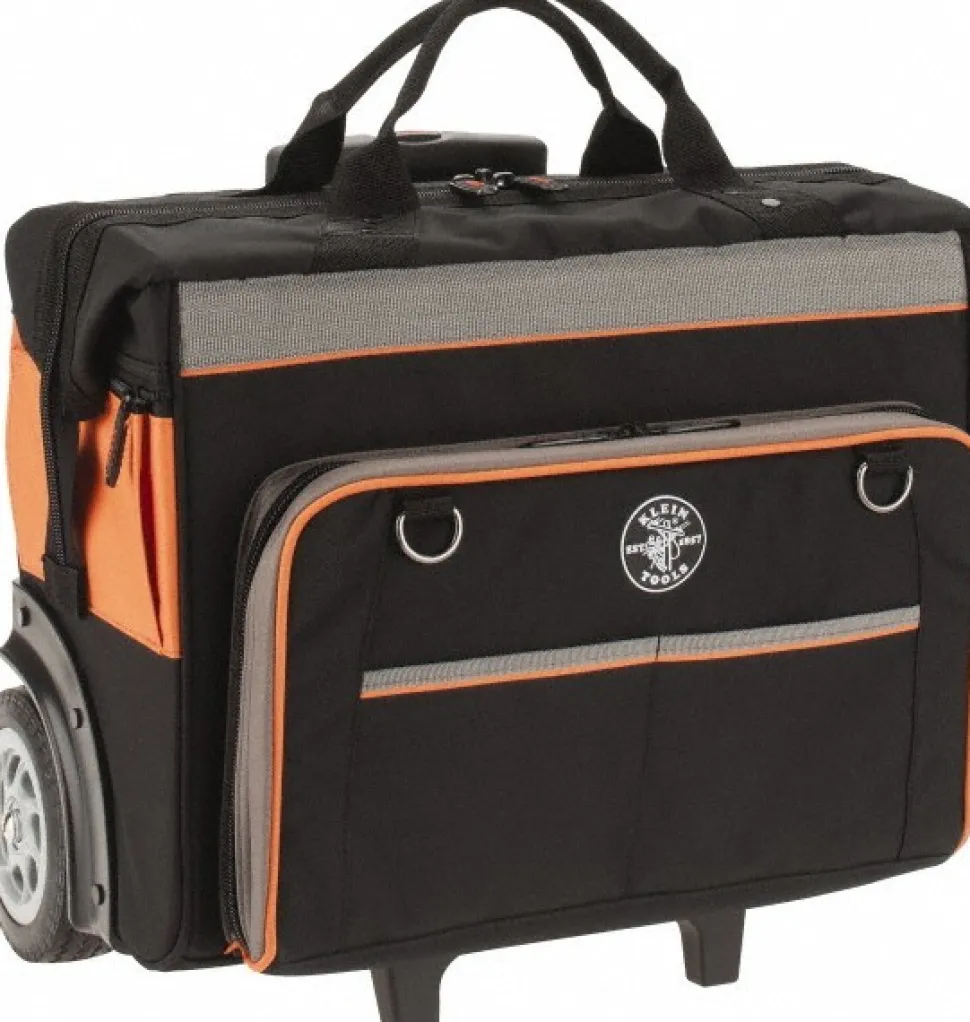 Rolling Tool Bag: 24 Pocket, 12-1/2" Wide, 19" Deep, 14" High