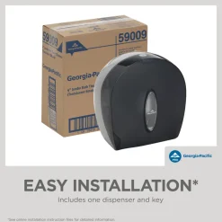 1-Roll Jumbo Jr. High-Capacity Toilet Paper Dispenser, Smoke