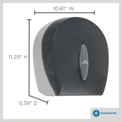 1-Roll Jumbo Jr. High-Capacity Toilet Paper Dispenser, Smoke