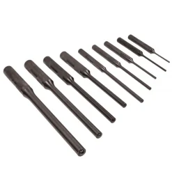 Roll Pin Punch Set: 9 Pc, 0.0625 to 0.3125"