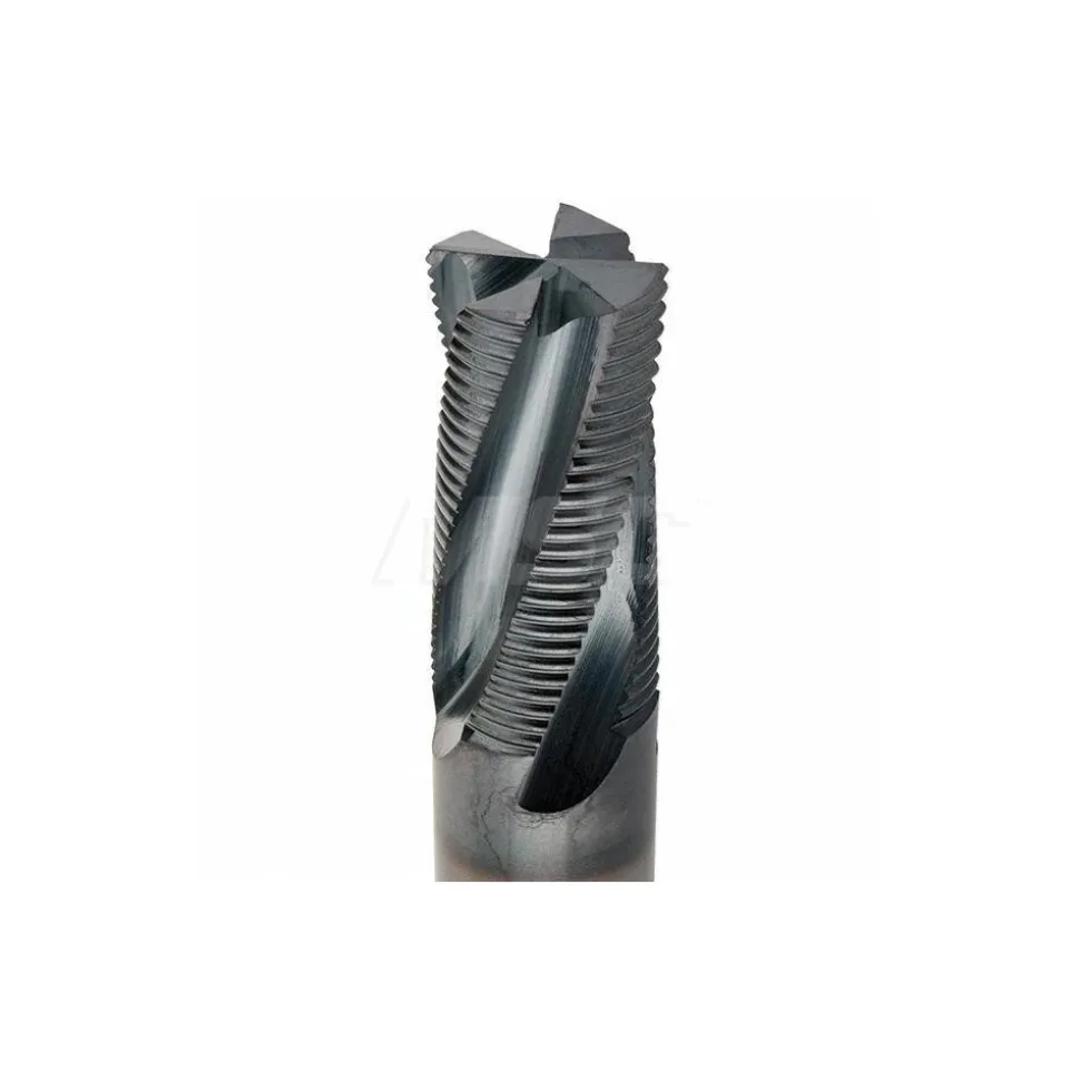 Roughing End Mill: 3/4" Dia, 4 Flute, Fine Pitch, Single End, Solid Carbide