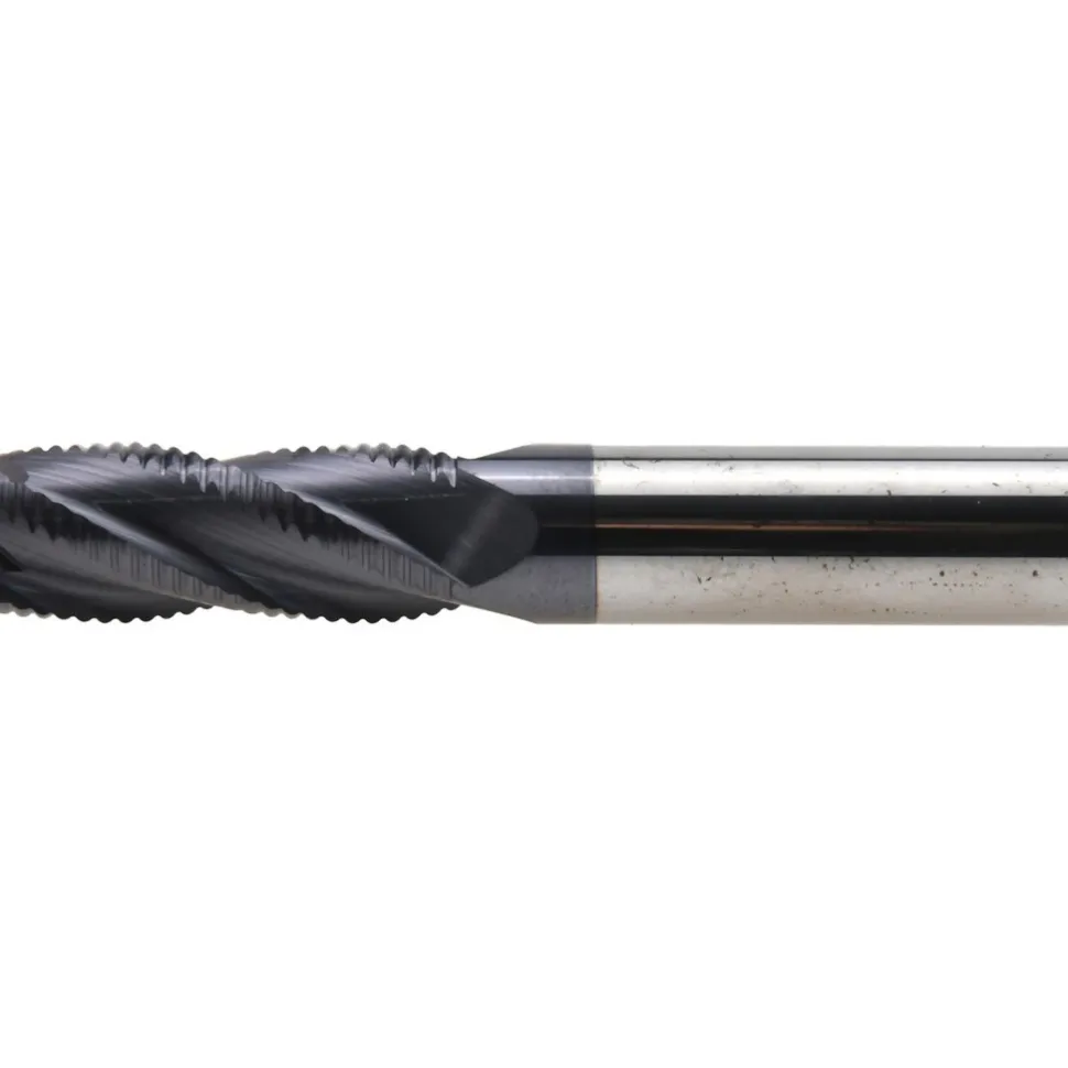 Roughing End Mill: 1/2" Dia, 4 Flute, Single End, Solid Carbide