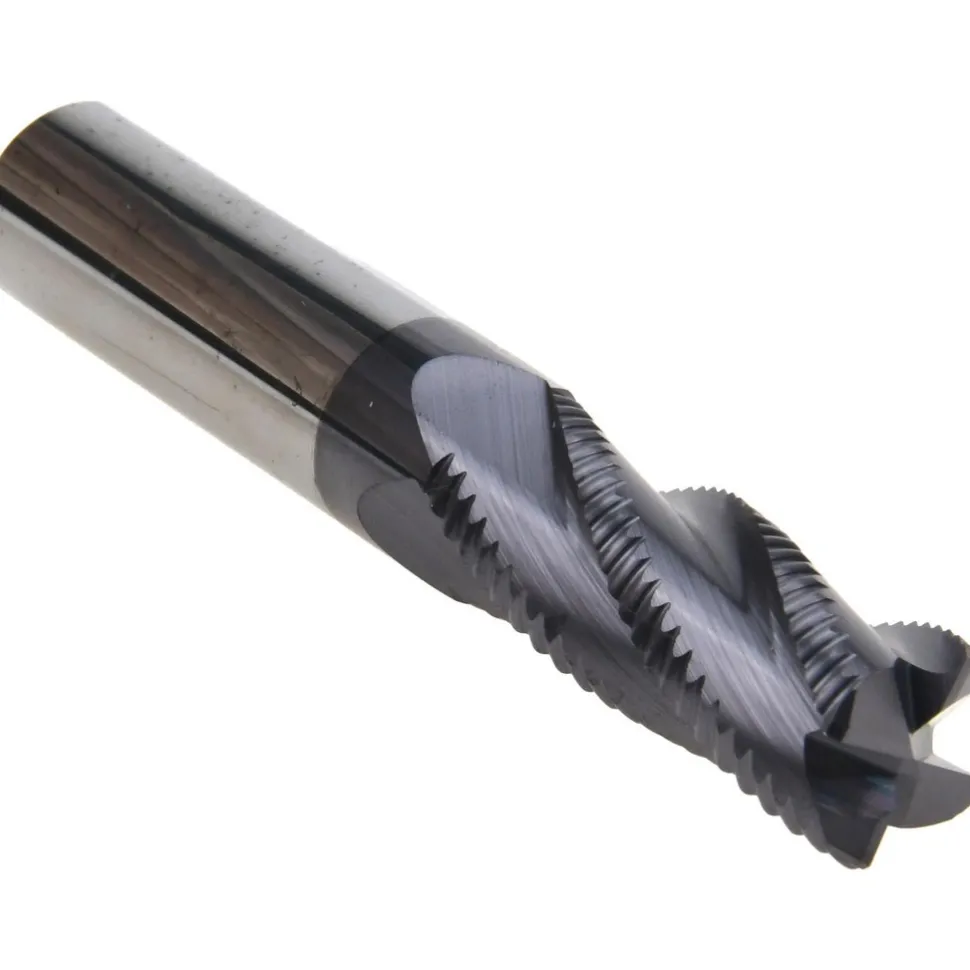Roughing End Mill: 1/2" Dia, 4 Flute, Single End, Solid Carbide