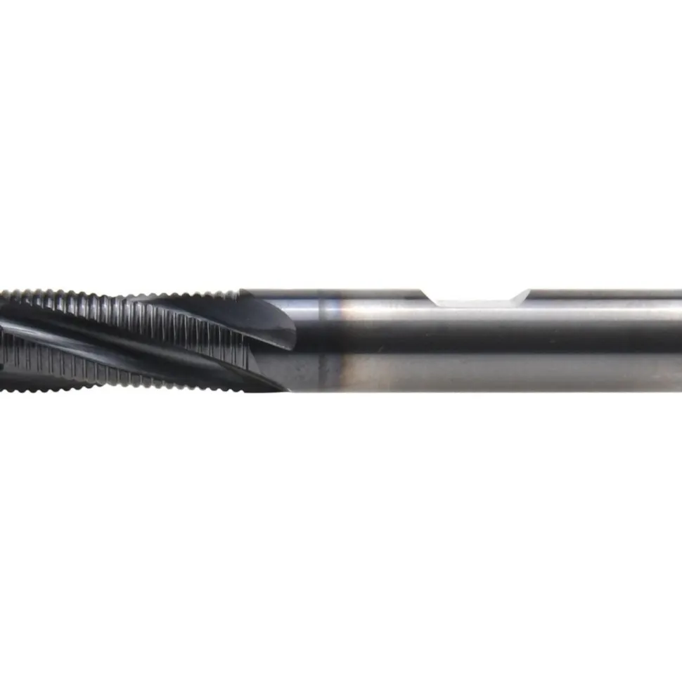 Roughing End Mill: 3/8" Dia, 4 Flute, Single End, Solid Carbide