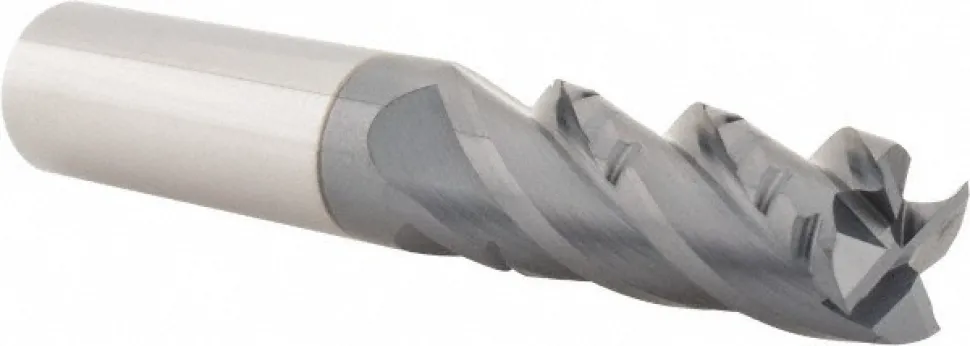 Roughing & Finishing End Mill: 1/2" Dia, 4 Flute, Square End, Chipbreaker, Solid Carbide