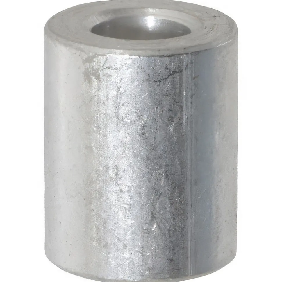 Round Circuit Board Spacer: 1/4" Screw, 5/8" OAL, 0.257" ID, 1/2" OD, Aluminum