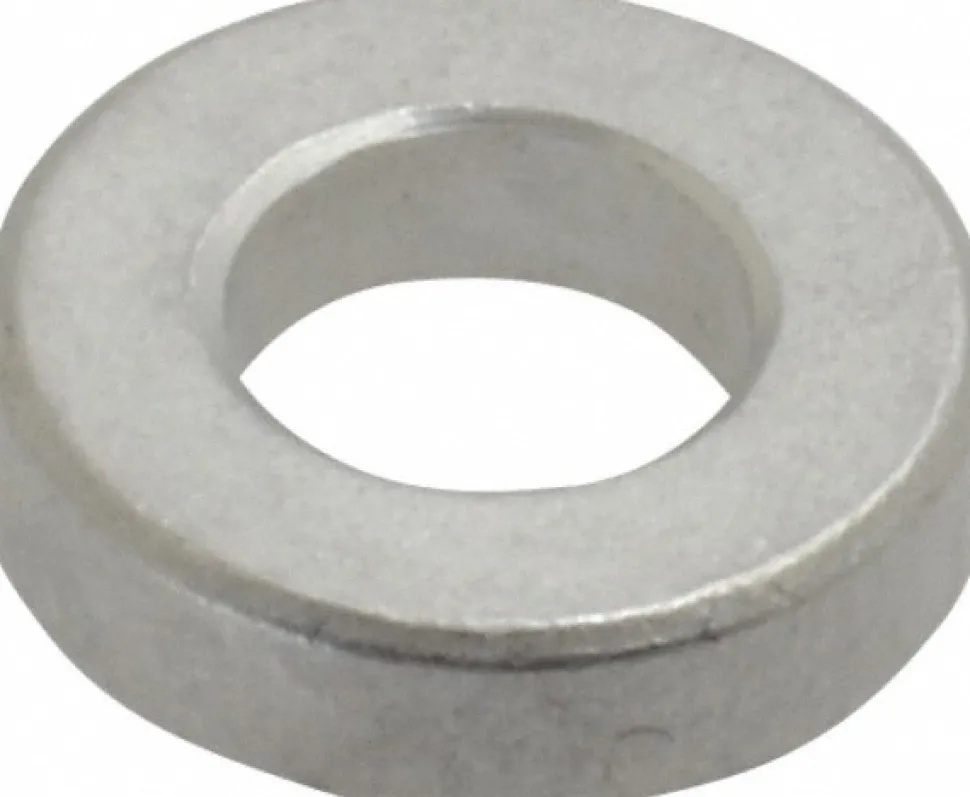 Round Circuit Board Spacer: 1/4" Screw, 1/8" OAL, 0.257" ID, 1/2" OD, Aluminum