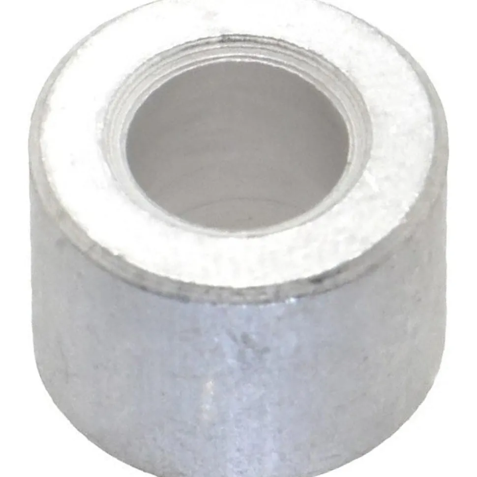 Round Circuit Board Spacer: 1/4" Screw, 3/8" OAL, 0.257" ID, 1/2" OD, Aluminum
