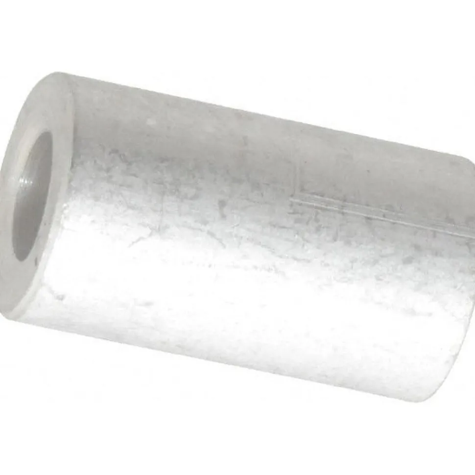 Round Circuit Board Spacer: 1/4" Screw, 7/8" OAL, 0.257" ID, 1/2" OD, Aluminum