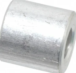 Round Circuit Board Spacer: 1/4" Screw, 1/2" OAL, 0.257" ID, 1/2" OD, Aluminum