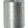 Round Circuit Board Spacer: 1/4" Screw, 5/8" OAL, 0.257" ID, 1/2" OD, Steel