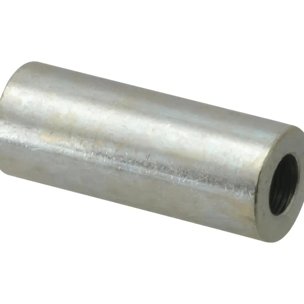 Round Circuit Board Spacer: 1/4" Screw, 1-1/4" OAL, 0.257" ID, 1/2" OD, Steel