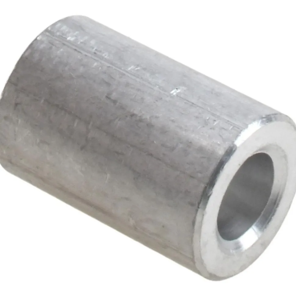 Round Circuit Board Spacer: 1/4" Screw, 3/4" OAL, 0.257" ID, 1/2" OD, Aluminum