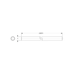 Round Linear Shafting: 1.5" Dia, 18" OAL, Steel