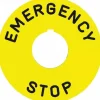 Round, Plastic Legend Plate - Emergency Stop