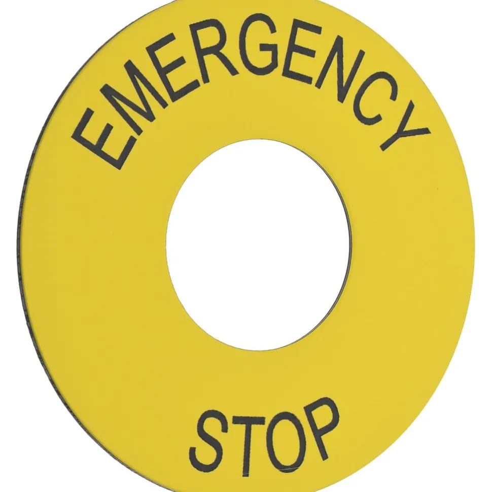 Round, PVC Legend Plate - Emergency Stop