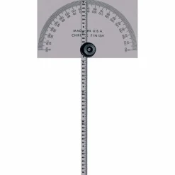 Round & Rectangular Head Protractors: Head Type: Square Head; Blade Length (Inch): 6; Maximum Measurement (Degrees): 180.00