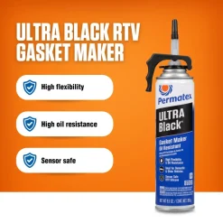 RTV Silicone Gasket Maker, Ultra Black, 9.5 oz