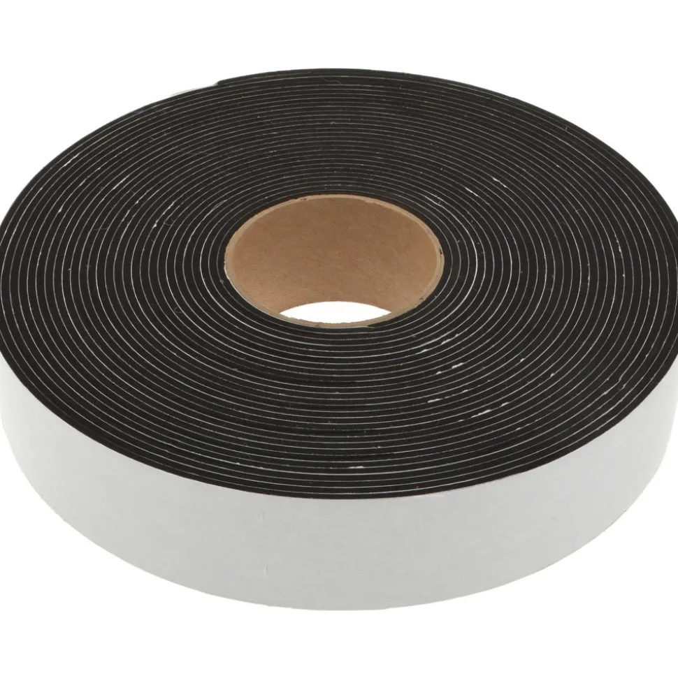 Rubber Roll: Closed Cell, Neoprene Spring Blend, 1/8" Thick, 2" Wide, 50.000' Long, Black