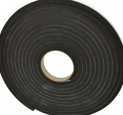 Rubber Roll: Closed Cell, Neoprene Spring Blend, 3/8" Thick, 3/4" Wide, 25.000' Long, Black