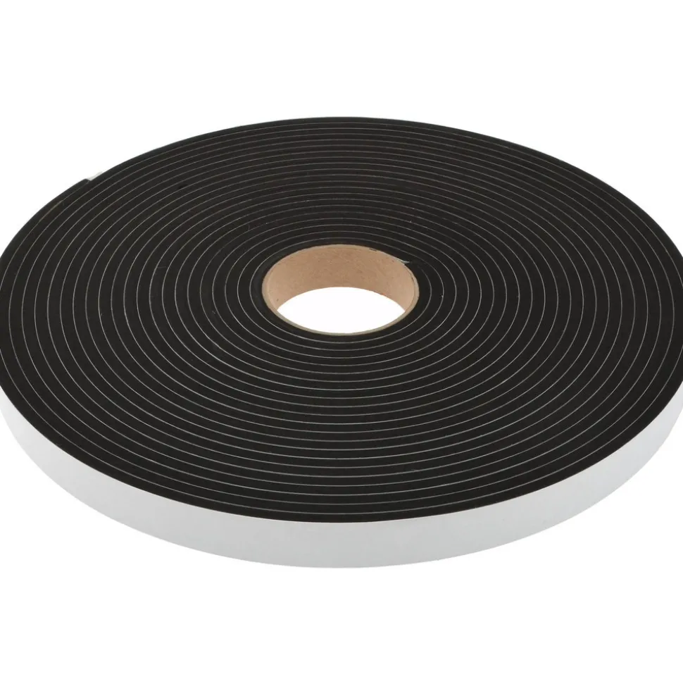 Rubber Roll: Closed Cell, Neoprene Spring Blend, 1/4" Thick, 1" Wide, 50.000' Long, Black