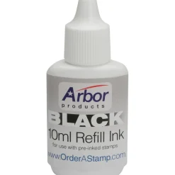Rubber Stamp Accessories: Type: Refill Ink; Color: Black; Container Size: 0.35 oz